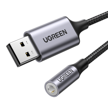 USB-адаптер для звуковой карты Ugreen USB to Jack 3.5mm Grey (CM477)
