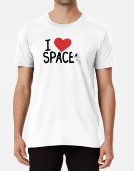 Мужская футболка Stedman с принтом I love space Люблю космос Белый XL