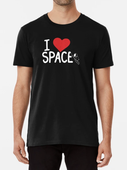 Мужская футболка Stedman с принтом I love space Люблю космос Черный XL