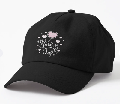Кепка Унисекс Malfini с принтом Mothers day День матери для мамы Черный