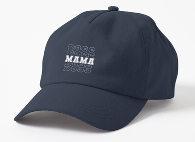 Кепка Унисекс Malfini с принтом Мама босс Мama boss для мамы Темно-синий