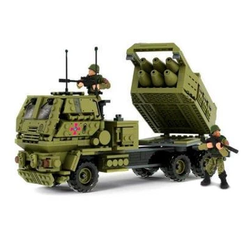 Конструктор пластиковый Армия техники Сухопутных войск M142 HIMARS Хаймарс ПВО 810 деталей iBlock 46*6,4*29 см