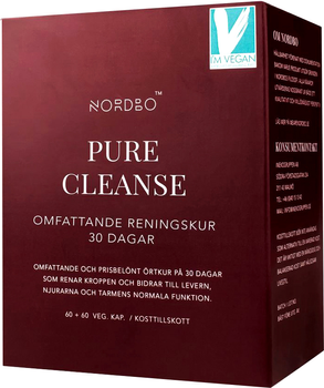 Дієтична добавка Nordbo Pure Cleanse Vegan 2 x 60 капсул (7350076867179)