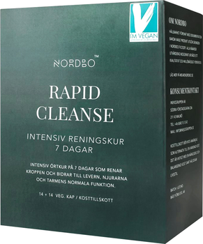 Дієтична добавка Nordbo Rapid Cleanse Vegan 2 x 14 капсул (7350076867193)