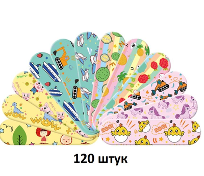 Медичний класичний пластир "Funny B" набір дитячих лейкопластирів з малюнками 120 шт (84016919)