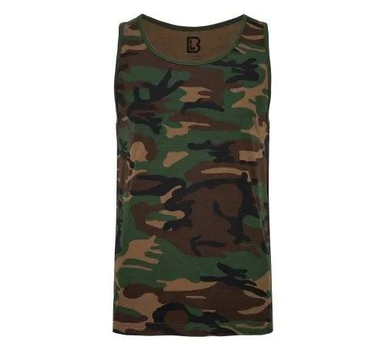 Тактична майка, футболка без рукавів армійська 100% бавовни Brandit Tank Top Woodland L