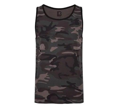 Тактична майка, футболка без рукавів армійська 100% бавовни Brandit Tank Top Dark Camo чорний мультикам XL