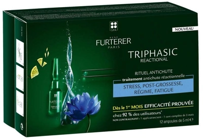 Zestaw przeciw wypadaniu włosów Rene Furterer Triphasic Reactional Hair Loss Treatment Serum 12 x 5 ml + Szampon 50 ml (3282779396035)