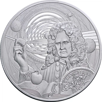 Серебряная монета 1oz Иконы Инноваций: Исаак Ньютон 2 доллара 2022 Ниуэ