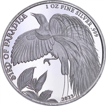 Срібна монета 1oz Райський Птах 1 кіна 2023 Папуа-Нова Гвінея