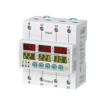 Трифазне реле контролю напруги та струму 63А з нейтралью [AVR-3S-63A] Samwha