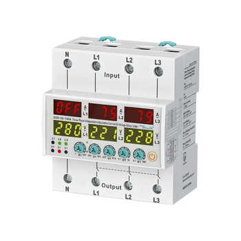 Трифазне реле контролю напруги та струму 100А з нейтралью [AVR-3S-100A] Samwha
