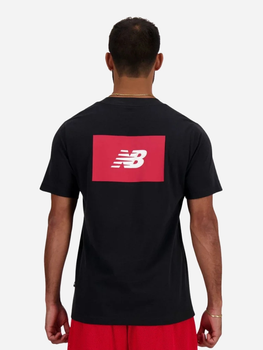 Футболка бавовняна довга чоловіча New Balance Logo Graphics MT41584BK L Чорна (196941811635)
