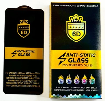 Защитное стекло 6D Anti-Static Glass для Tecno Spark Go 2024