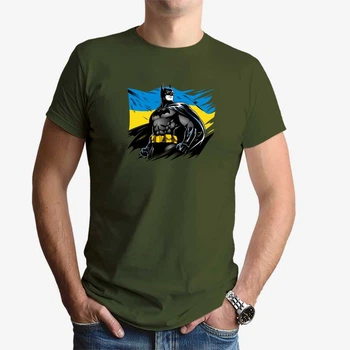 Футболка чоловіча JHK "Бетмен захисник України" M Хакі (MD-25-8750-19-26)