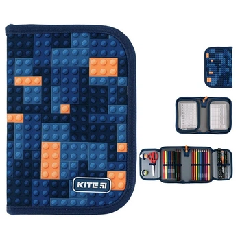 Пенал Kite 1 від., 2 відв., з наповненням Blocks K24-622H-8 20x14x3,9