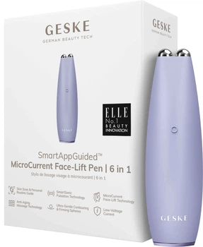 Микротоковая ручка для подтяжки лица GESKE MicroCurrent Face-Lift Pen 6 в 1 фиолетовый