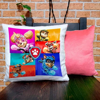 Подушка плюшевая квадратная 32х32см с принтом Paw patrol Щенячий патруль 3