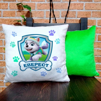Подушка плюшевая квадратная 32х32см с принтом Paw patrol Щенячий патруль Эверест