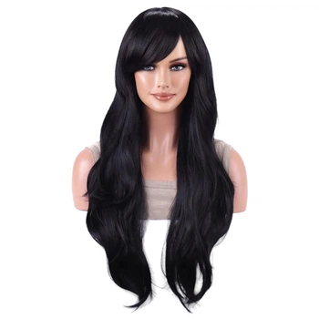 Парик черный длинный косплей VC wig-105