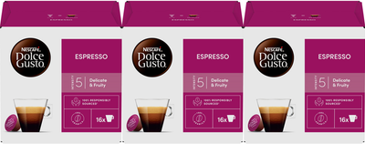 Набір Кава в капсулах NESCAFE Dolce Gusto Espresso 3 упаковки х 16 шт (7613037931846)