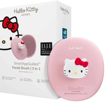 Щетка для лица GESKE Facial Brush 3 в 1 by Hello Kitty розовый с держателем