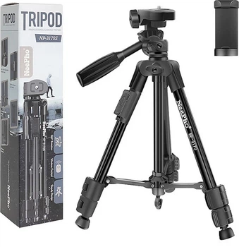 Штатив NeePho NP-3170S 40-105 см 3D уровень (Bluetooth пульт + держатель) Black (36210)