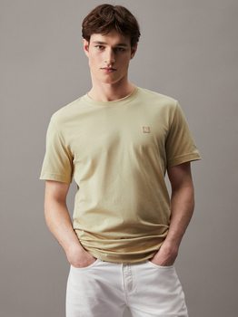 Koszulka męska bawełniana Calvin Klein Jeans J30J325268-LFU S Oliwkowa (8720109366624)