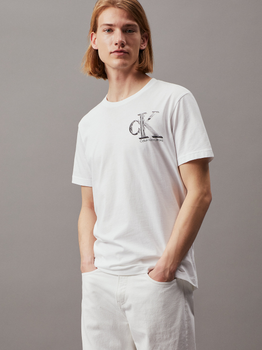 Koszulka męska bawełniana Calvin Klein J30J325498-YAF L Biała (8720109362312)