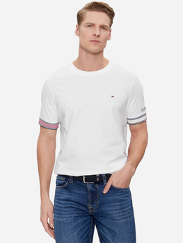 Koszulka męska bawełniana Tommy Hilfiger MW0MW34430-YBR 3XL Biała (8720646470051)