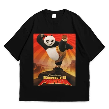 Футболка з принтом Панда Кунг-Фу 2XL Чорний Ф Мульт002-Ч 2XL