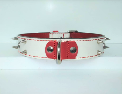 Ошейник для собаки кожаный с шипами Lockdog, Д 19-29 см, Ш 3 см (ld094_S)