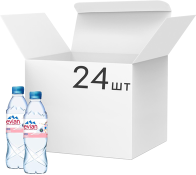Упаковка мінеральної негазованої води Evian 0.5 л х 24 пляшки (3068320099651)