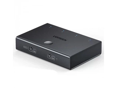 KVM USB-перемикач UGREEN CM228 на 4 комп'ютери та 2 USB-пристрої USB 2.0 Black (60101)