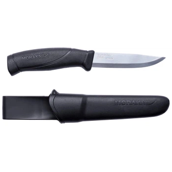 Ніж туристичний 104 мм із чохлом Morakniv Companion Black 56-58 HRC Sandvik 12C27 нержавіюча сталь чорний