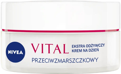 Krem do twarzy na dzień Nivea Vital przeciwzmarszczkowy odżywczy SPF 15 50 ml (4006000043128)
