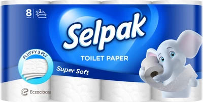 Туалетний папір Selpak Білий 3 шари 8 рулонів (8690530204515)