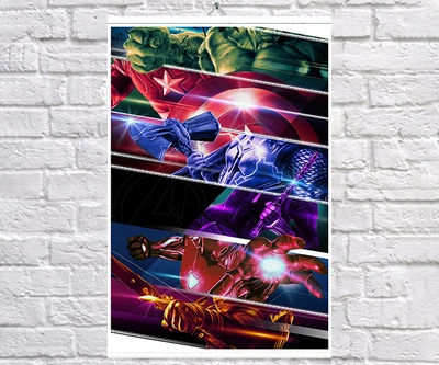 Постер BEGEMOT Мстители Супергерои MARVEL Avengers 40x61 см (1120967)