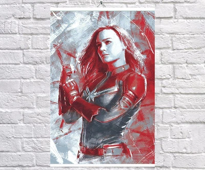 Постер BEGEMOT Мстители Супергерои MARVEL Капитан Марвел Кэрол Дэнверс Captain Marvel 40x61 см (1120990)