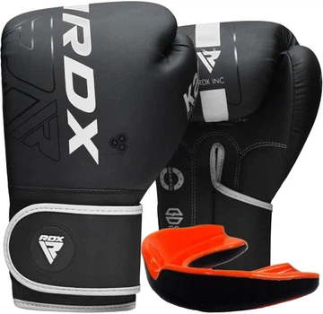 Боксерские перчатки RDX F6 Kara 16 унций + Капа Matte White (BGR-F6MW-16OZ)