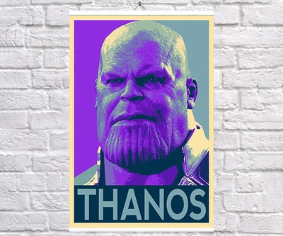 Постер плакат BEGEMOT Поп-Арт Суперзлодеи MARVEL Танос титан Thanos 40x61 см (1121239)