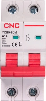 Модульний автоматичний вимикач CNC Electric YCB9-80M 2P C16 6ka (NV821495)