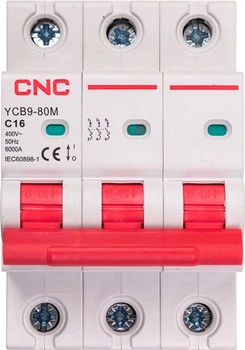 Модульний автоматичний вимикач CNC Electric YCB9-80M 3P C16 6ka (NV821525)