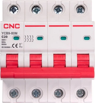 Модульний автоматичний вимикач CNC Electric YCB9-80M 4P C20 6ka (NV821600)