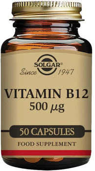 Харчова добавка Solgar Вітамін B12 500 мкг 50 капсул (33984003903)