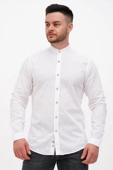 Сорочка льон стійка Trend Collection U02-152 Білий XL