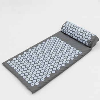 Акупунктурний килимок Кузнєцова з чохлом, Сірий 60х40см - масажний килимок для спини з подушкою (VS7006623-3)