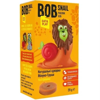 Натуральні цукерки Bob Snail Яблуко-Груша + іграшка