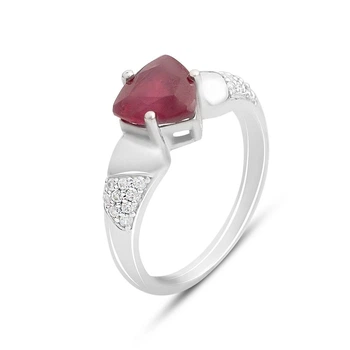 Серебряное кольцо с натуральным рубином 2.733ct, вес изделия 3,74 гр (2157878)