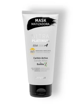 Маска Deliplus Ultra Platinum з бамбуковим вугіллям для освітленого, знебарвленого і сивого волосся 200 мл